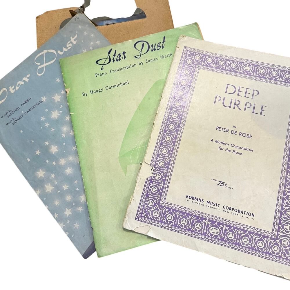 Vintage Sheet Music Lot 3pc Craft Paper Ephemera Junk Journal Scrapbooking